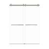 Bradley 60-in X 80-in By-Pass Shower Door with 3/8-in Clear Glass and Sampson Handle, Brushed Stainless