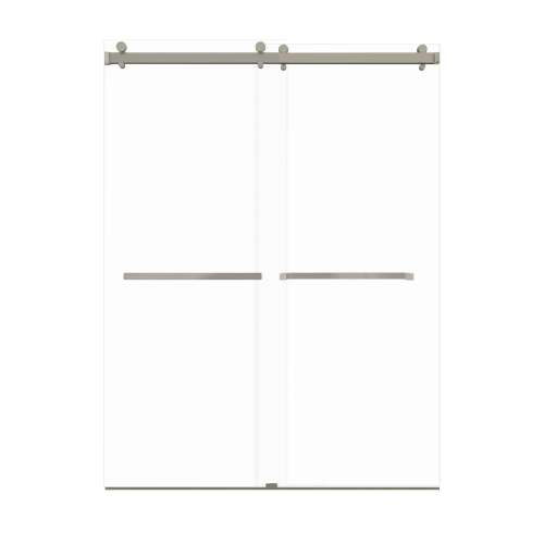 Samuel Mueller Bradley 60-in X 80-in By-Pass Shower Door with 3/8-in Clear Glass and Sampson Handle, Brushed Stainless