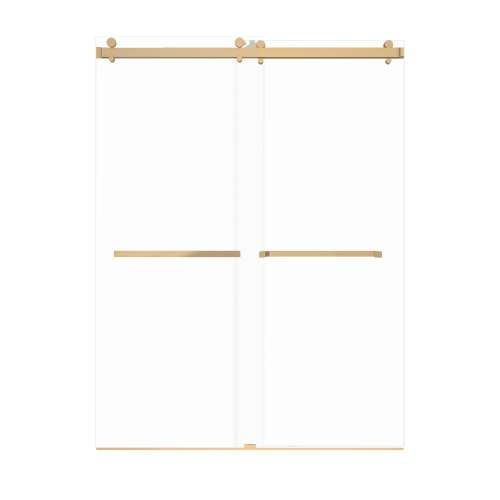 Bradley 60-in X 80-in By-Pass Shower Door with 3/8-in Low Iron Glass and Sampson Handle, Champagne Bronze