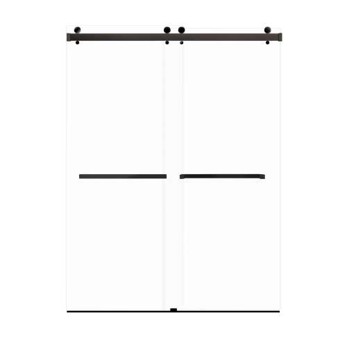 Samuel Mueller Bradley 60-in X 80-in By-Pass Shower Door with 3/8-in Clear Glass and Sampson Handle, Matte Black