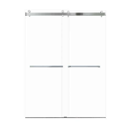 Bradley 60-in X 80-in By-Pass Shower Door with 3/8-in Low Iron Glass and Sampson Handle, Polished Chrome