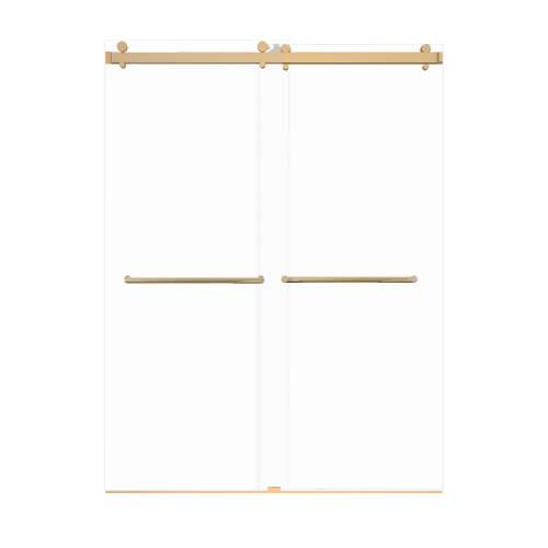 Bradley 60-in X 80-in By-Pass Shower Door with 3/8-in Clear Glass and Tyler Handle, Champagne Bronze