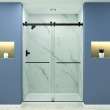 Samuel Mueller Bradley 60-in X 80-in By-Pass Shower Door with 3/8-in Low Iron Glass and Tyler Handle, Matte Black