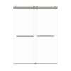 Bradley 60-in X 80-in By-Pass Shower Door with 3/8-in Low Iron Glass and Barrington Knurled Handle, Brushed Stainless