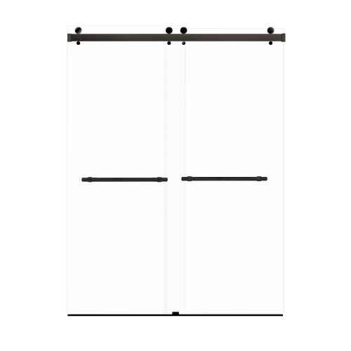 Bradley 60-in X 80-in By-Pass Shower Door with 3/8-in Low Iron Glass and Barrington Knurled Handle, Matte Black