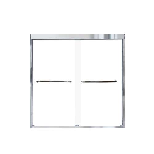Cecelia 60-in X 60-in By-Pass Shower Door with 1/4-in Clear Glass and Contour Handle, Polished Chrome