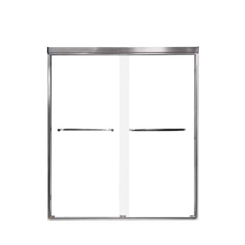 Samuel Mueller Cecelia 60-in X 70-in By-Pass Shower Door with 1/4-in Clear Glass and Contour Handle, Brushed Stainless