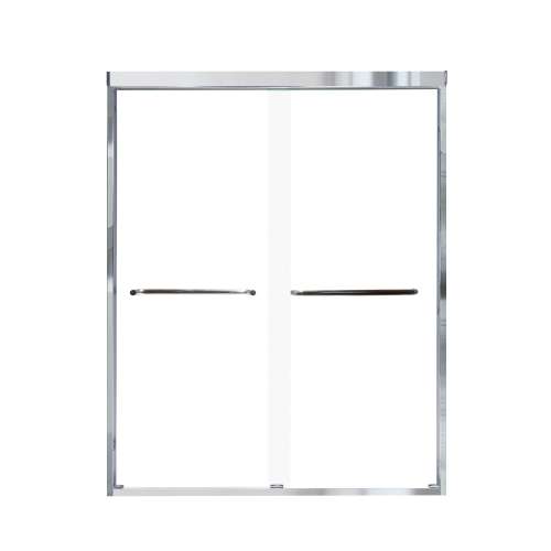 Samuel Mueller Cecelia 60-in X 76-in By-Pass Shower Door with 1/4-in Clear Glass and Contour Handle, Polished Chrome