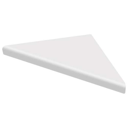 SMCS99SS-PW11 9-in x 9-in x 1-in Solid Surface Corner Shelf/Footrest With Stainless Steel Dowel Pins, Pure White