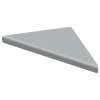 Samuel Müeller SMCS99SS-39 9-in x 9-in x 1-in Solid Surface Corner Shelf/Footrest With Stainless Steel Dowel Pins, Grey