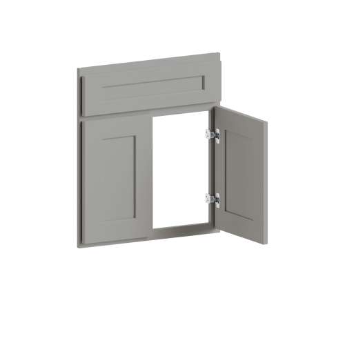 SMDCSF42-FR01-LG Framington 26-in x 1-in x 30-in Remington Diagonal Corner Sink Base Cabinet Front, Light Grey