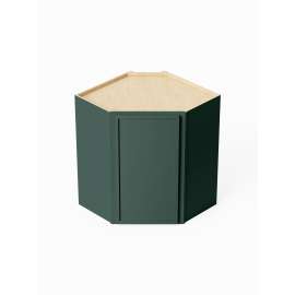 Framington 24-in x 12-in x 36-in Assembled Latitude Diagonal Corner Wall Cabinet With Left-Hand Opening Door, Green, SMDCW2436L-ASM-FR02-GR