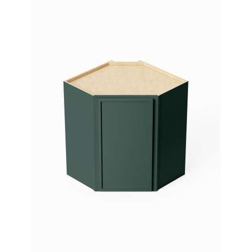 Framington 24-in x 12-in x 36-in Assembled Latitude Diagonal Corner Wall Cabinet With Left-Hand Opening Door, Green, SMDCW2436L-ASM-FR02-GR