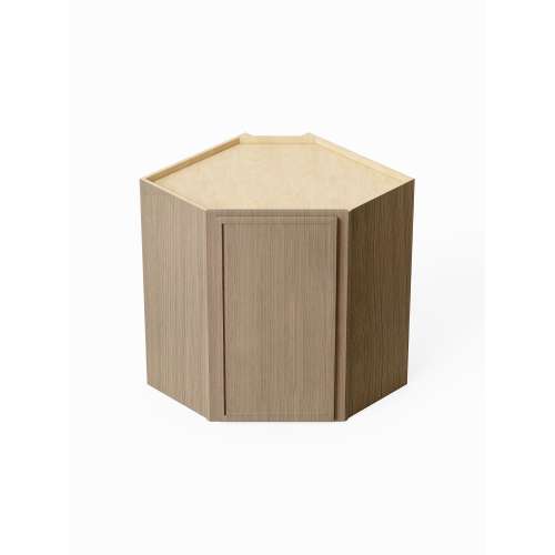 Framington 24-in x 12-in x 36-in Assembled Latitude Diagonal Corner Wall Cabinet With Left-Hand Opening Door, Tan Wood, SMDCW2436L-ASM-FR02-TW
