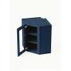 24 in. x 36 in. Assembled Easy Reach Wall Cabinet with Left Remington Frame Clear Glass Door, Navy Blue, SMDCW2436GDL-ASM-FR01-NB-C