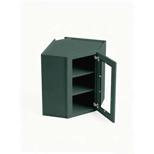 24 in. x 30 in. Assembled Easy Reach Wall Cabinet with Right Remington Frame Clear Glass Door, Green, SMDCW2430GDR-ASM-FR01-GR-C