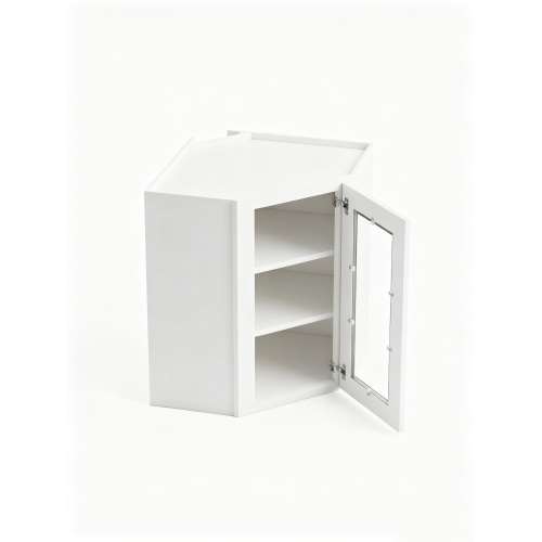 24 in. x 30 in. Assembled Easy Reach Wall Cabinet with Right Remington Frame Clear Glass Door, White, SMDCW2430GDR-ASM-FR01-WH-C