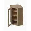 24 in. x 42 in. Assembled Easy Reach Wall Cabinet with Left Remington Frame Clear Glass Door, Tan Wood, SMDCW2442GDL-ASM-FR01-TW-C