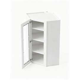24 in. x 42 in. Assembled Easy Reach Wall Cabinet with Left Remington Frame Clear Glass Door, White, SMDCW2442GDL-ASM-FR01-WH-C