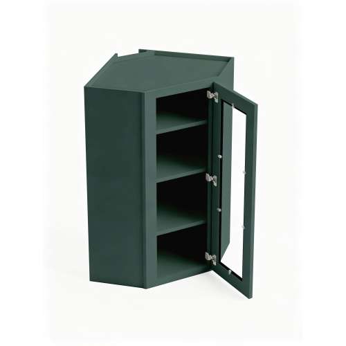 Framington 24 in. x 42 in. Ready to Assemble Easy Reach Wall Cabinet with Remington Frame Clear Glass Door, Green, SMDCW2442GD-RTA-FR01-GR-C