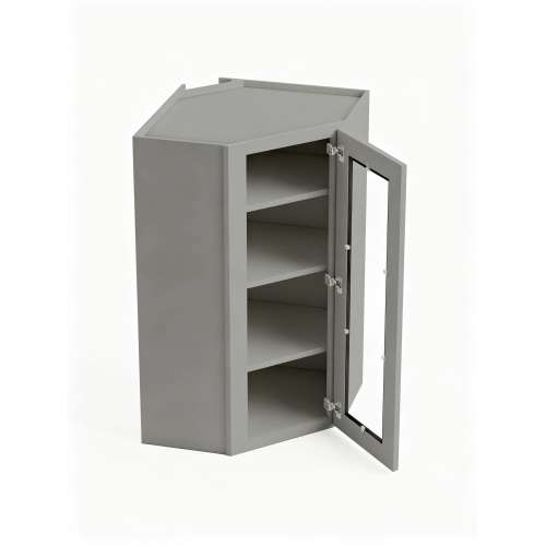 Framington 24 in. x 42 in. Ready to Assemble Easy Reach Wall Cabinet with Remington Frame Clear Glass Door, Light Grey, SMDCW2442GD-RTA-FR01-LG-C