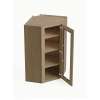 Framington 24 in. x 42 in. Ready to Assemble Easy Reach Wall Cabinet with Remington Frame Clear Glass Door, Tan Wood, SMDCW2442GD-RTA-FR01-TW-C