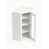 Framington 24 in. x 42 in. Ready to Assemble Easy Reach Wall Cabinet with Remington Frame Clear Glass Door, White, SMDCW2442GD-RTA-FR01-WH-C