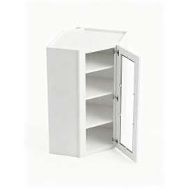 24 in. x 42 in. Assembled Easy Reach Wall Cabinet with Right Remington Frame Clear Glass Door, White, SMDCW2442GDR-ASM-FR01-WH-C