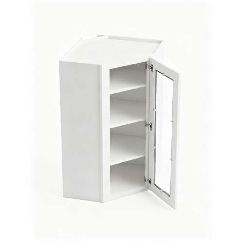 Framington 24 in. x 42 in. Ready to Assemble Easy Reach Wall Cabinet with Remington Frame Clear Glass Door, White, SMDCW2442GD-RTA-FR01-WH-C