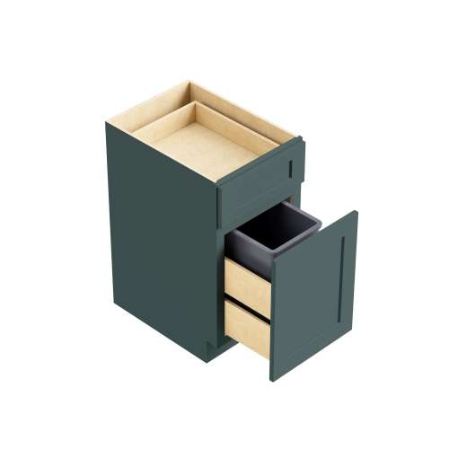 SMBWB18-RTA-FR01-GR Framington 18-in x 24-in x 35-in Ready To Assemble Remington Single Trash Can Pull-Out Base Cabinet, Green