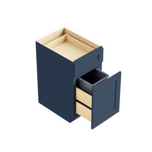 SMBWB18-RTA-FR01-NB Framington 18-in x 24-in x 35-in Ready To Assemble Remington Single Trash Can Pull-Out Base Cabinet, Navy Blue