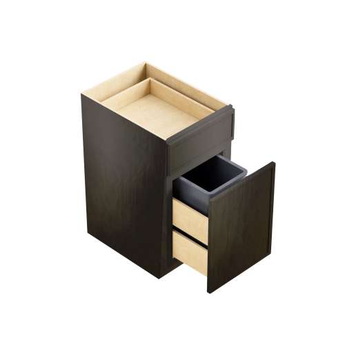 SMBWB18-ASM-FR02-SG Framington 18-in x 24-in x 35-in Assembled Latitude Single Trash Can Pull-Out Base Cabinet, Smokey Grey