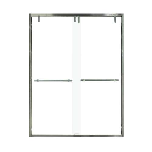 Eye Drop 60-in X 80-in By-Pass Shower Door with 3/8-in Low Iron Glass and Barrington Plain Handle, Brushed Stainless