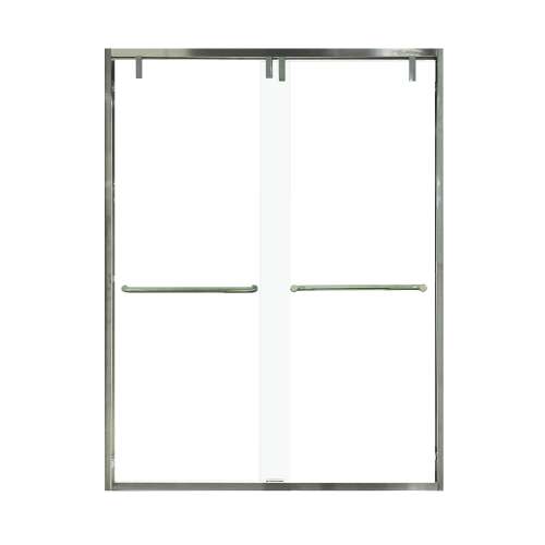 Eye Drop 60-in X 80-in By-Pass Shower Door with 3/8-in Clear Glass and Contour Handle, Brushed Stainless