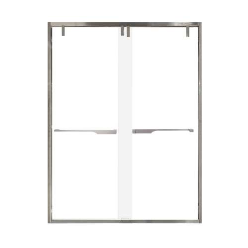 Eye Drop 60-in X 80-in By-Pass Shower Door with 3/8-in Clear Glass and Juliette Handle, Brushed Stainless