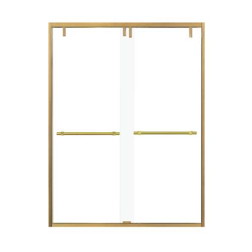 Samuel Mueller Eye Drop 60-in X 80-in By-Pass Shower Door with 3/8-in Low Iron Glass and Barrington Plain Handle, Champagne Bronze