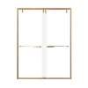 Eye Drop 60-in X 80-in By-Pass Shower Door with 3/8-in Clear Glass and Juliette Handle, Champagne Bronze