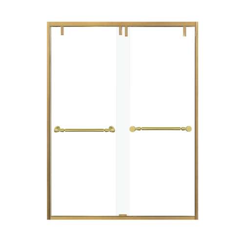 Samuel Mueller Eye Drop 60-in X 80-in By-Pass Shower Door with 3/8-in Low Iron Glass and Nicholson Handle, Champagne Bronze