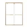 Eye Drop 60-in X 80-in By-Pass Shower Door with 3/8-in Clear Glass and Sampson Handle, Champagne Bronze
