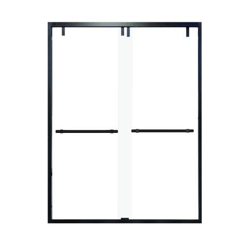Samuel Mueller Eye Drop 60-in X 80-in By-Pass Shower Door with 3/8-in Clear Glass and Barrington Plain Handle, Matte Black