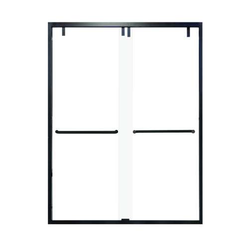 Samuel Mueller Eye Drop 60-in X 80-in By-Pass Shower Door with 3/8-in Low Iron Glass and Contour Handle, Matte Black