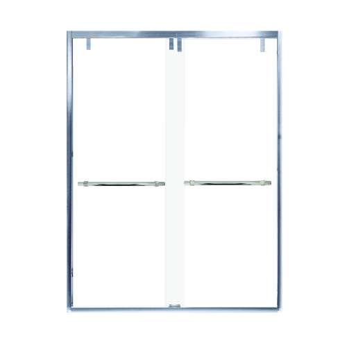 Eye Drop 60-in X 80-in By-Pass Shower Door with 3/8-in Clear Glass and Barrington Plain Handle, Polished Chrome