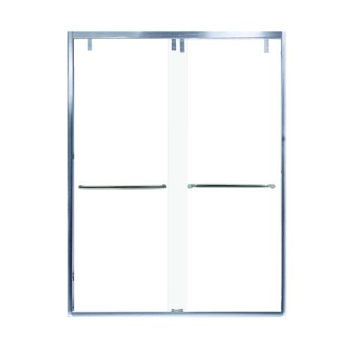 Eye Drop 60-in X 80-in By-Pass Shower Door with 3/8-in Clear Glass and Contour Handle, Polished Chrome
