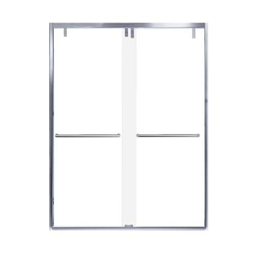 Samuel Mueller Eye Drop 60-in X 80-in By-Pass Shower Door with 3/8-in Clear Glass and Tyler Handle, Polished Chrome