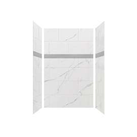 SMSDWK603696-M Silhouette 60-in x 36-in x 96-in Shower Wall Kit With Deco Strip