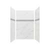 SMSDWK604896-60-GD Silhouette 60-in x 48-in x 96-in Shower Wall Kit With Grey Wonderland 3D Garden Deco Strip, Dolomite (16-in x 24-in Horizontal Tile Pattern)