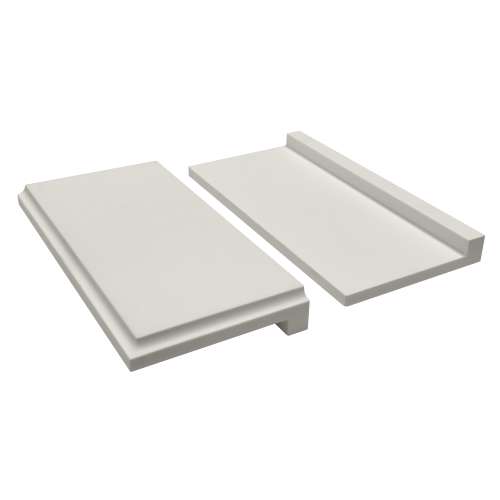 SMSSSK8-01 8-in x 4-in x 1-in Solid Surface Shower Shelf Kit, White