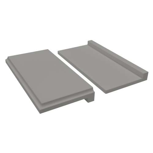 SMSSSK8-40 8-in x 4-in x 1-in Solid Surface Shower Shelf Kit, Dark Grey