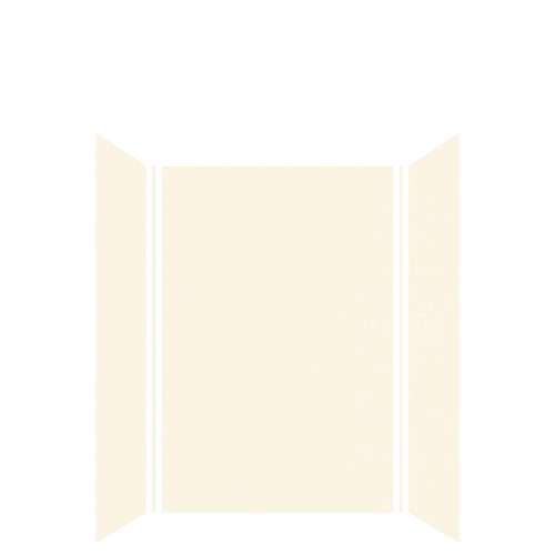 SMSWK483672-32 Silhouette 48-in x 36-in x 72-in Glue to Wall 3-Piece Shower Wall Kit, Cameo/Biscuit