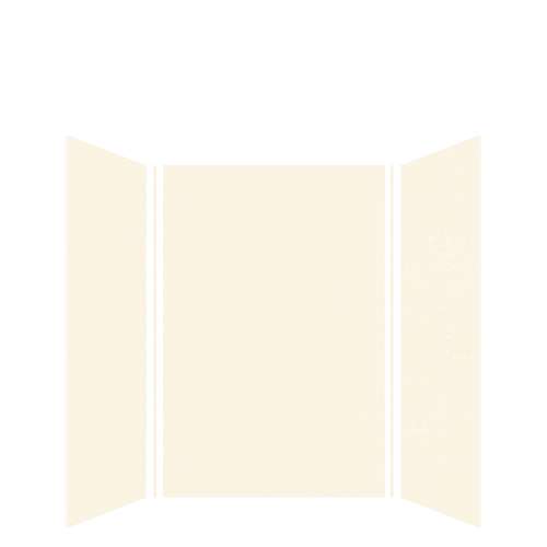 SMSWK484872-32 Silhouette 48-in x 48-in x 72-in Glue to Wall 3-Piece Shower Wall Kit, Cameo/Biscuit